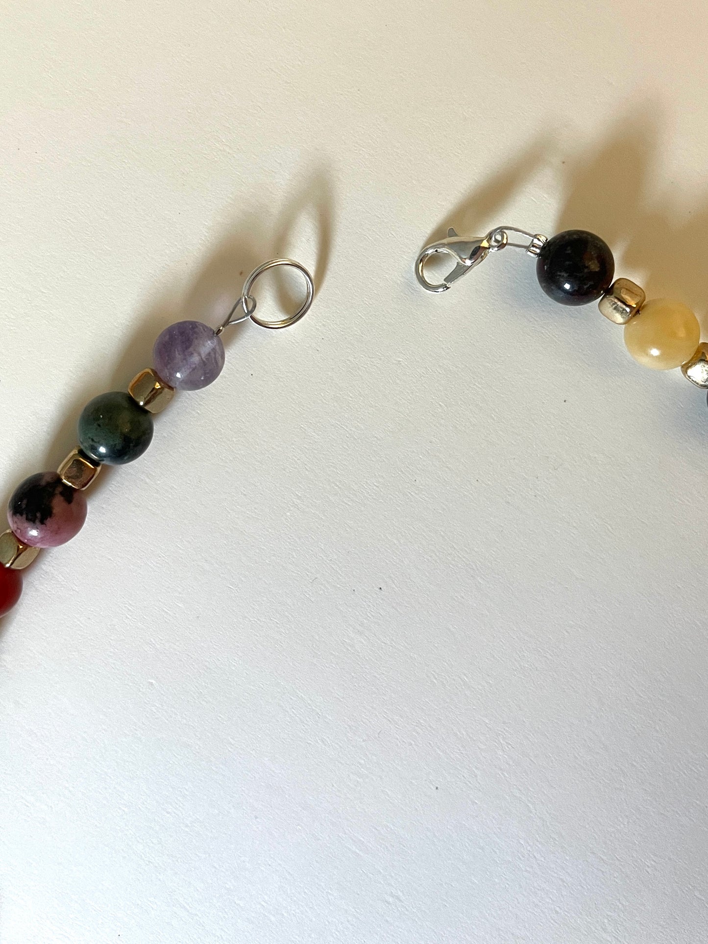 Necklace - Patterned Rock with Gold Dividers