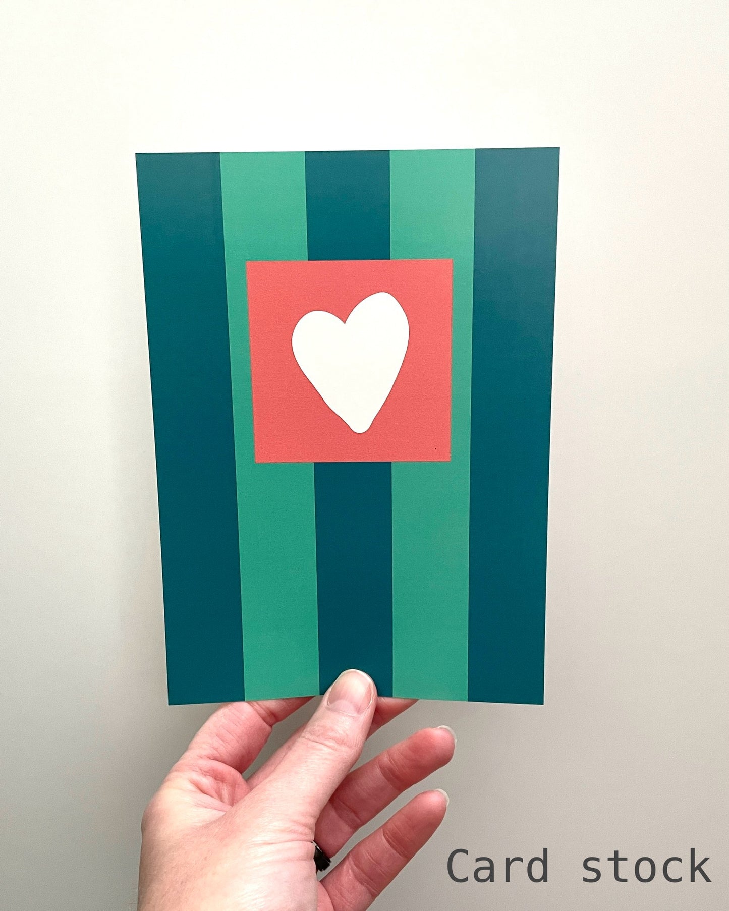 Striped Heart - Green
