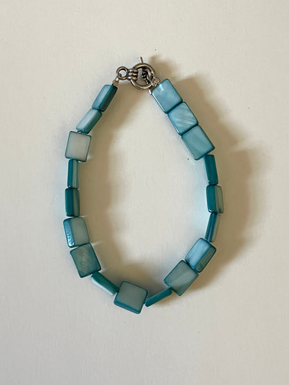 Bracelet - Turquoise Glass Square