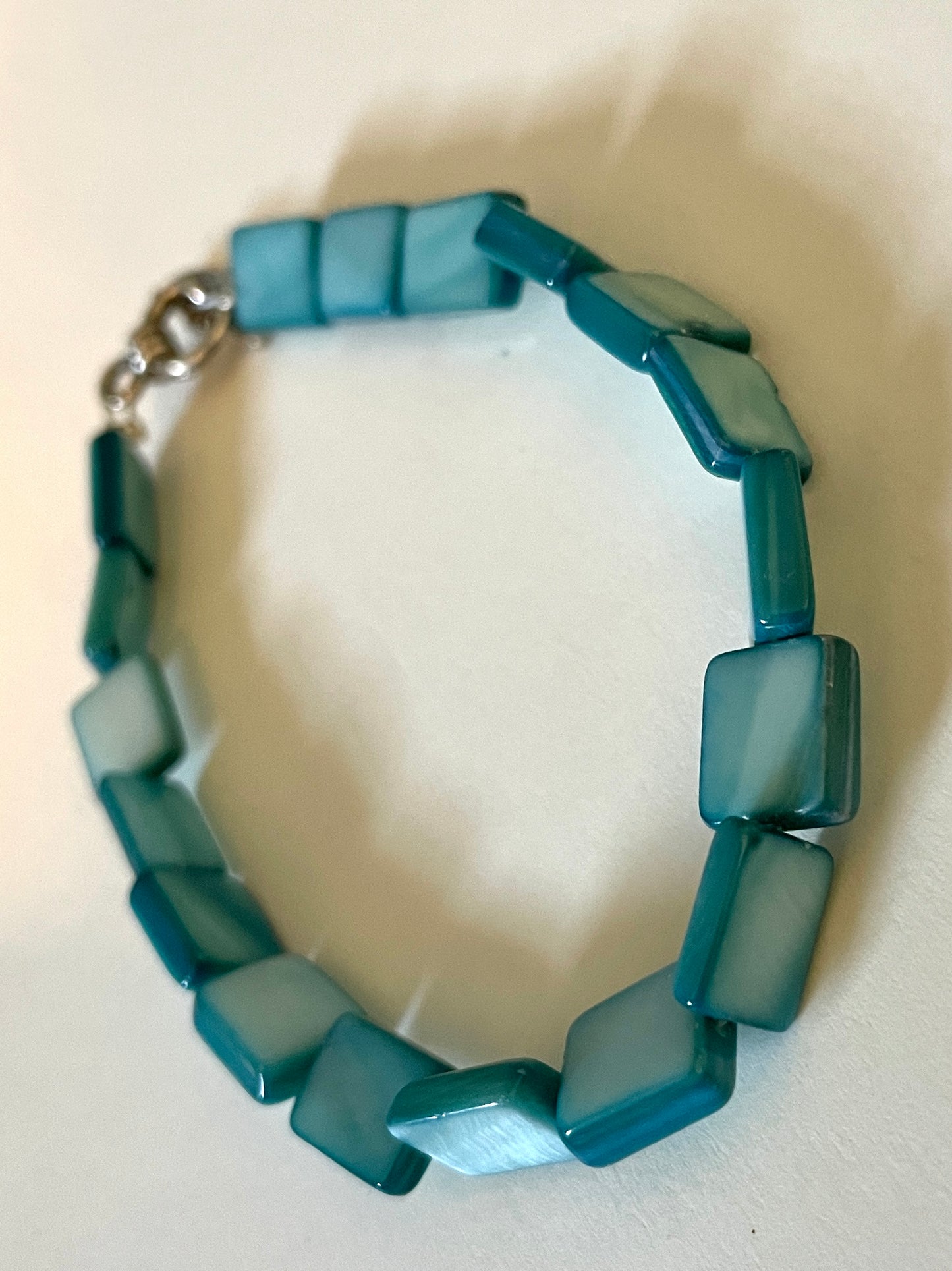 Bracelet - Turquoise Glass Square