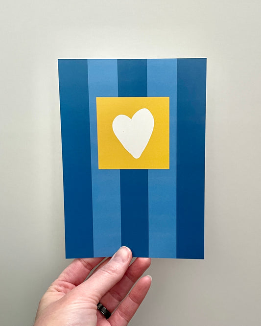 Striped Heart - Blue