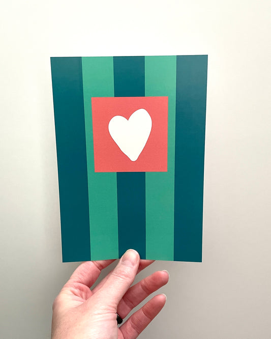 Striped Heart - Green