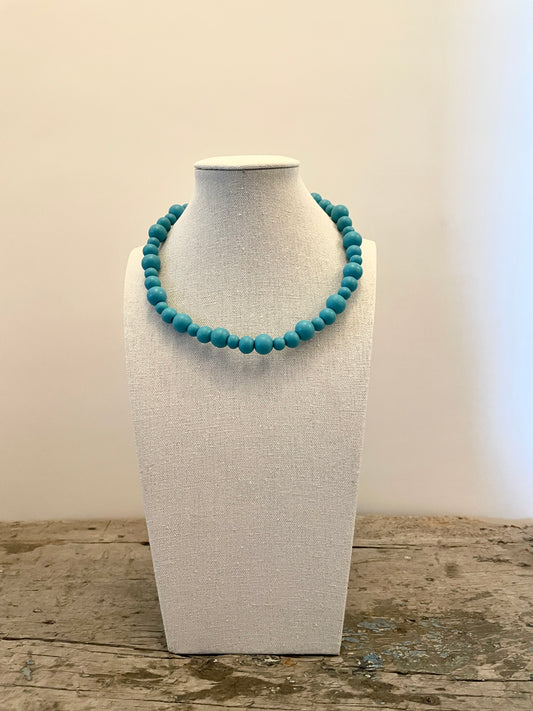 Necklace - Turquoise Wood