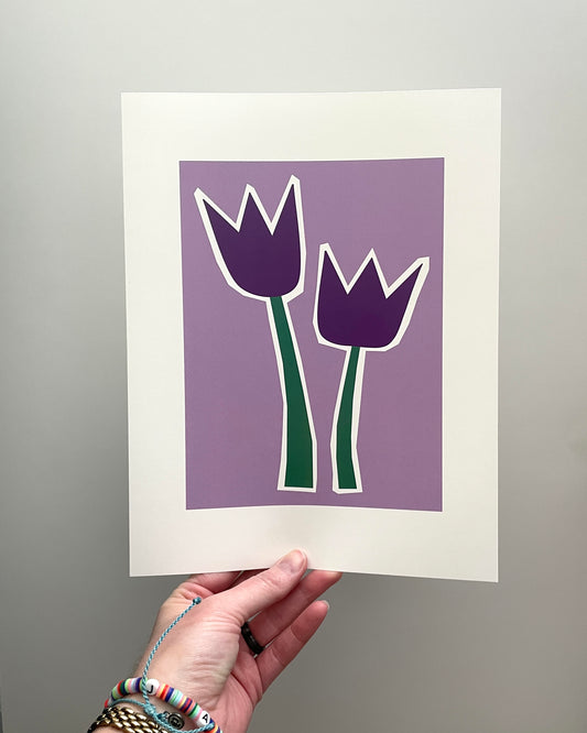 Tulips - Linear Purple