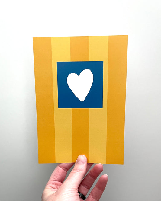 Striped Heart - Yellow